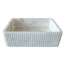 Carrara White Marble Wall-mount Bathroom Sink Ribbed Textured (W)16" (W)24" (H)6" angle view