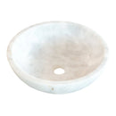 Carrara White Marble Above Vanity Bathroom Vessel Sink Polished (D)16" (H)6" angle view