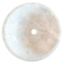 Carrara White Marble Above Vanity Bathroom Vessel Sink Polished (D)16" (H)6" top view