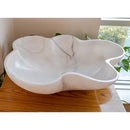 Handcrafted White Marble Vessel Sink Polished Natural Stone