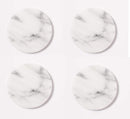 Carrara White genuine marble round coasters 4x4 polished set of product shot