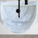 Natural White Marble Vessel Bathroom Sink Round Polished