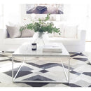 Carrara White marble coffee table 28x28 square white paint legs living room Scandinavian design