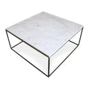 Carrara White Marble Square Coffee Table Top - Polished Finish