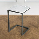 Carrara White Marble Polished Square End Table Modern Design