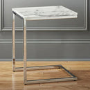 Carrara White Marble Polished Square End Table Modern Design