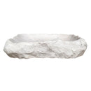 Carrara Marble Rectangular Rustic Natural Stone Above Vanity Bathroom Sink side view