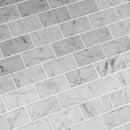 Carrara white 12X12 polished marble mesh mounted mosaic floor and wall tile SMOT-CAR-2X4P product shot multiple tiles angle view