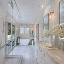 Carrara white 18 in x 18 in honed marble floor and wall tile TCARRWHT181838H product Living room view