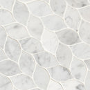Carrara white blanco pattern 12X12 honed marble mesh mounted mosaic tile SMOT-CAR-BLAH product shot multiple tiles angle view
