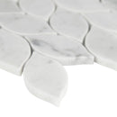 Carrara white blanco pattern 12X12 honed marble mesh mounted mosaic tile SMOT-CAR-BLAH product shot profile view
