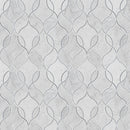 Carrara white ellipsis 8.66X11.63 polished marble mesh mounted mosaic tile SMOT-CAR-ELLIP product shot multiple tiles top view