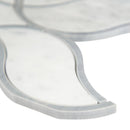 Carrara white ellipsis 8.66X11.63 polished marble mesh mounted mosaic tile SMOT-CAR-ELLIP product shot profile view