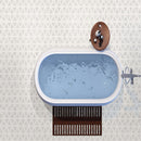 Carrara white faceted 12X9.26 polished marble mesh-mounted mosaic tile SMOT-CAR-FACEP product shot bathroom wall view