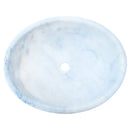 Carrara White Marble Natural Stone Oval Vessel Sink Polished (W)16" (L)21" (H)6" top view