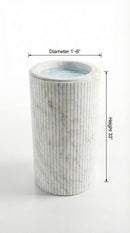 Cararra White Marble Designer Pedestal Stand-Alone Fluted Sink (W)18" (L)18" (H)33"