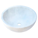 Carrara White Marble Round Vessel Bathroom Sink 16 Inch Polished