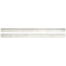 Carrara white pencil molding 0.75x12 honed marble wall tile SMOT-PENCIL-CARH product shot multiple tiles top view molding