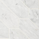 Carrara white picket 10.63X12 polished marble mesh-mounted mosaic tile SMOT-CAR-PK3X12H product shot angle view