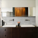 Carrara white picket 10.63X12 polished marble mesh-mounted mosaic tile SMOT-CAR-PK3X12H product shot wash basin view