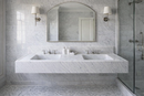 Carrara White Marble Bathroom Double Sink Fluted on Front (W)21" (L)72" (H)8"