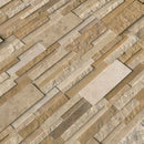 Casa blend 3d ledger panel 6x24 multi finish travertine wall tile LPNLTCASBLE624-MULTI product shot angle view