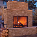 Casa blend 3d ledger panel 6x24 multi finish travertine wall tile LPNLTCASBLE624-MULTI product shot outdoor view 2