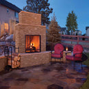 Casa blend 3d ledger panel 6x24 multi finish travertine wall tile LPNLTCASBLE624-MULTI product shot outdoor view