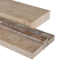 Casa blend 3d ledger panel 6x24 multi finish travertine wall tile LPNLTCASBLE624-MULTI product shot profile view