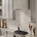 Cecily 1083 in x 126 in polished marble meshmounted mosaic tile SMOT-CECILY-POL10MM product shot kitchen view 2