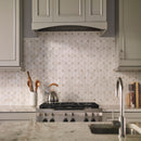 Cecily 1083 in x 126 in polished marble meshmounted mosaic tile SMOT-CECILY-POL10MM product shot kitchen view 3