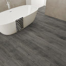 WPC Vinyl Rigid Core 9" Width 60" RL 8.5mm Thick, 1.5mm IXPE, Celestial Shadow, Romulus Floors - Mazzia Collection bath view 3