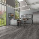 WPC Vinyl Rigid Core 9" Width 60" RL 8.5mm Thick, 1.5mm IXPE, Celestial Shadow, Romulus Floors - Mazzia Collection kitchen view 2