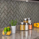 Champagne bevel herringbone 11.08 in x 13.86 in glass meshmounted mosaic tile SMOT-GLS-CHBEHB8MM product shot close view