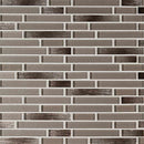 Champagne blend interlocking 11.75X12 glass mesh mounted mosaic tile SMOT-GLSIL-CHABLE6MM product shot multiple tiles top view