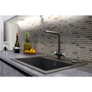 Champagne blend interlocking 11.75X12 glass mesh mounted mosaic tile SMOT-GLSIL-CHABLE6MM product shot wall view