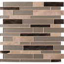 Champagne toast interlocking 12X12 glass metal stone mesh mounted mosaic tile SMOT-SGLSMTIL-CHATST4MM product shot multiple tiles close up view