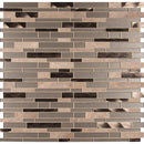 Champagne toast interlocking 12X12 glass metal stone mesh mounted mosaic tile SMOT-SGLSMTIL-CHATST4MM product shot multiple tiles top view