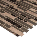 Champagne toast interlocking 12X12 glass metal stone mesh mounted mosaic tile SMOT-SGLSMTIL-CHATST4MM product shot profile view
