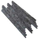 Charcoal Cambria Ledger 3D Panel 6.8"x20.8" Split-face Natural Marble Wall Tile - Full Truckload multiple panels  angle view