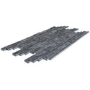 Charcoal Cambria Ledger 3D Panel 6.8"x20.8" Split-face Natural Marble Wall Tile - Full Truckload multiple panels  profile view