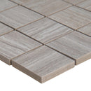 Charisma silver 12X12 ceramic mesh monted mosaic tile NCHASIL2X2 product shot profile view