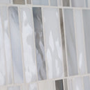 Citi stax greige 12"x12" film face glass mosaic wall tile SMOT-GLSB-CISTGRE3MM product shot wall view 2