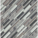 Cityscape interlocking 12X12 glass and metal mesh mounted mosaic wall tile SMOT-GLSMTIL-CS8MM product shot multiple tiles angle view