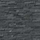 Coal canyon splitface ledger corner 6X18 natural quartzite wall tile LPNLQCOACAN618COR product shot multiple tiles top view
