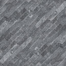 Cosmic black ledger panel 6"x24" splitface marble wall tile LPNLMCOSBLK624 product shot angle view