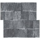 Cosmic black ledger panel 6"x24" splitface marble wall tile LPNLMCOSBLK624 product shot top view 4