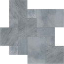 Cosmic black pattern sandblast marble paver kit 10kits160 sq ft pallet LPAVMCOSBLK10KITS product shot angular view