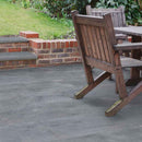Cosmic black paver 16x24 sand blast marble paver LPAVMCOSBLK1624SB product shot outdoor view 2