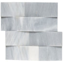 Cosmic gray 3d wave ledger panel 6"x24" honed marble wall tile LPNLMCOSGRY624-3DW product shot top view 2